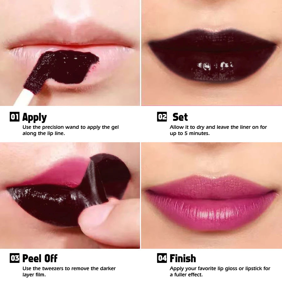7 Colors Peel off Lip Stain Reveal Long Lasting Waterproof Pink Lip Tint Transfer Proof Non-Stick Cup Natural Makeup Lip Gloss